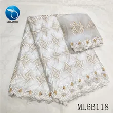 LIULANZHI Африканский базин ткани дизайн вышивка хлопок Базен кружевной ткани с камнями 5+ 2 ярдов riche getzner ткань ML6B118