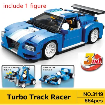 

Creator 3 in 1 Turbo Track Racer 3119 City Building Blocks Sets Kits Bricks Classic Model Kids Toys
