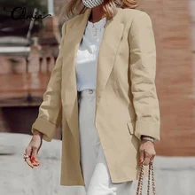 Estilo coreano feminino blazer celmia 2022 manga longa blazer terno colarinho botões blazer escritório casual trabalho streetwear ternos