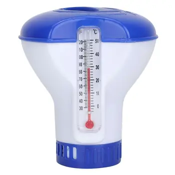 

5 5 Inch Swimming Pool Floating Chemical Chlorine Dispenser with Thermometer Disinfection Auto Applicator Pump Spa Hot Tub