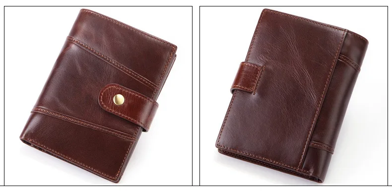 New Men Wallets Genuine Leather Purse Bag Male Certificate Package Short Billetera Coin Pocket Big Capacity Card Holder
