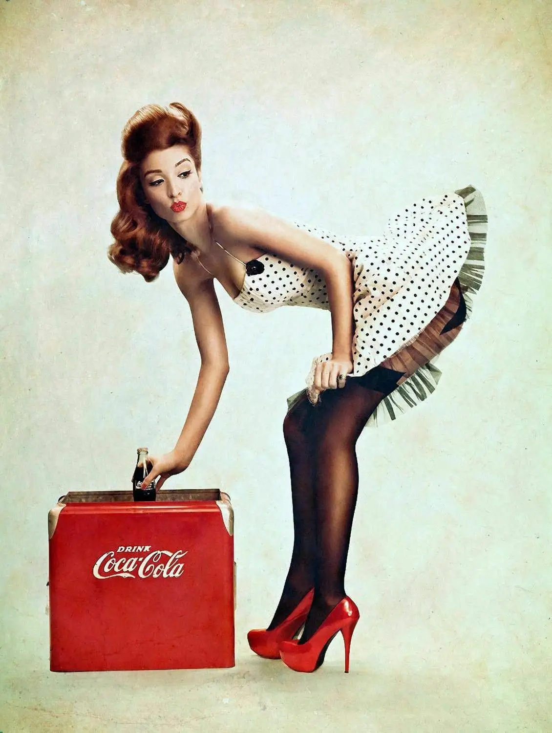 Винтажные шелковые художественные принты Cola Pin-Up Girl для украшения стен гостиной