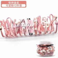 12 шт. женские аксессуары для волос с жемчугом резинки для волос Винтажные эластичные резинки для волос резинка для волос головной убор подарок