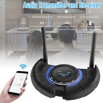 

Bluetooth5.0 Adapter Audio Transmitter and Receiver Two Antennas Bluetooth aptX Low Latency for Home Sound System