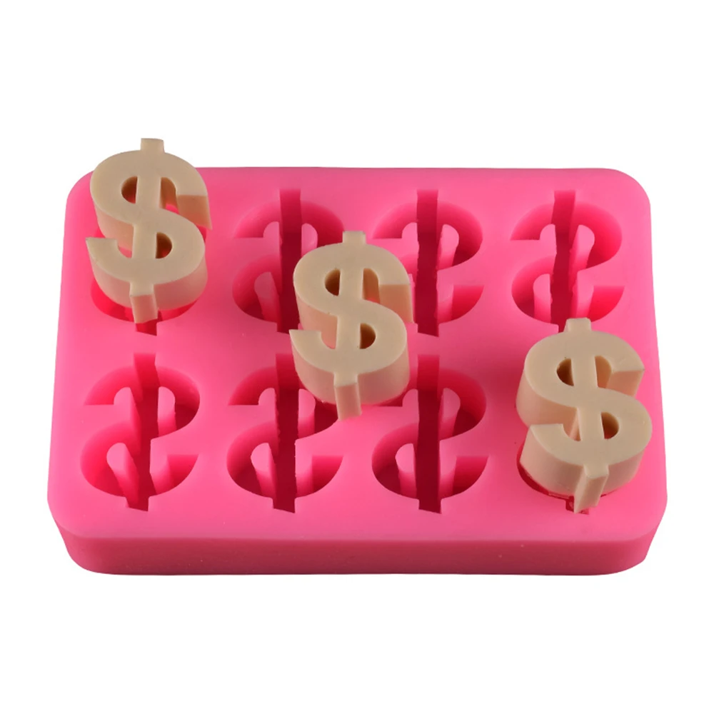8 Even US Dollar Sign Money Gold Shape Turn Sugar Silica Gel Mold Chocolate Cake Decoration Fondant Tools | Дом и сад