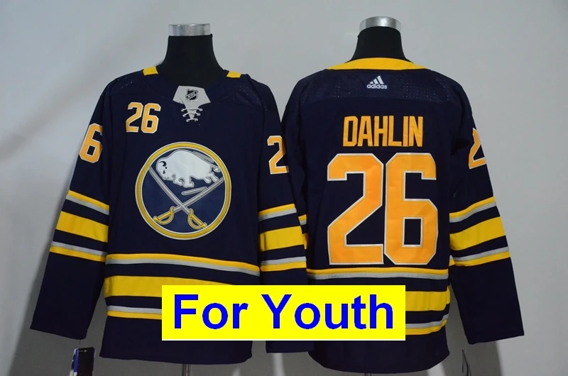 Детские молодежные майки Buffalo Jack Eichel Rasmus Dahlin Jeff Skinner - Цвет: Синий