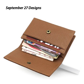 

Genuine Leather First Layer Cattlehide Card Bag Business Men Card Case Embossing Plaid Women's OL Card Clamp Driving License