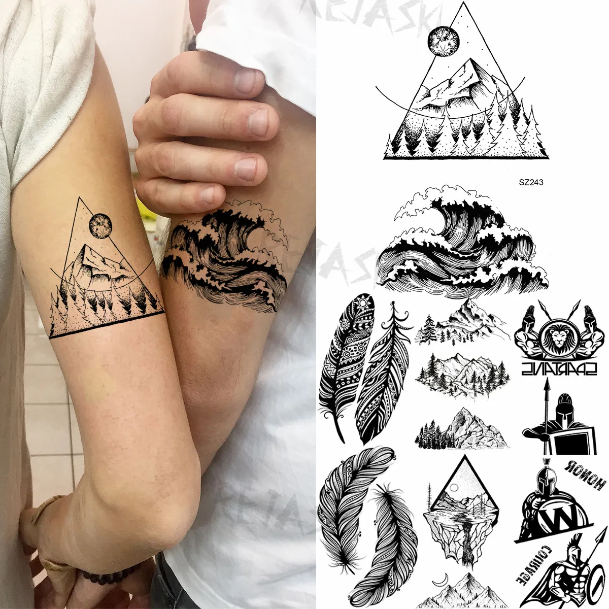 982 Mountain Sea Tattoo Images Stock Photos  Vectors  Shutterstock