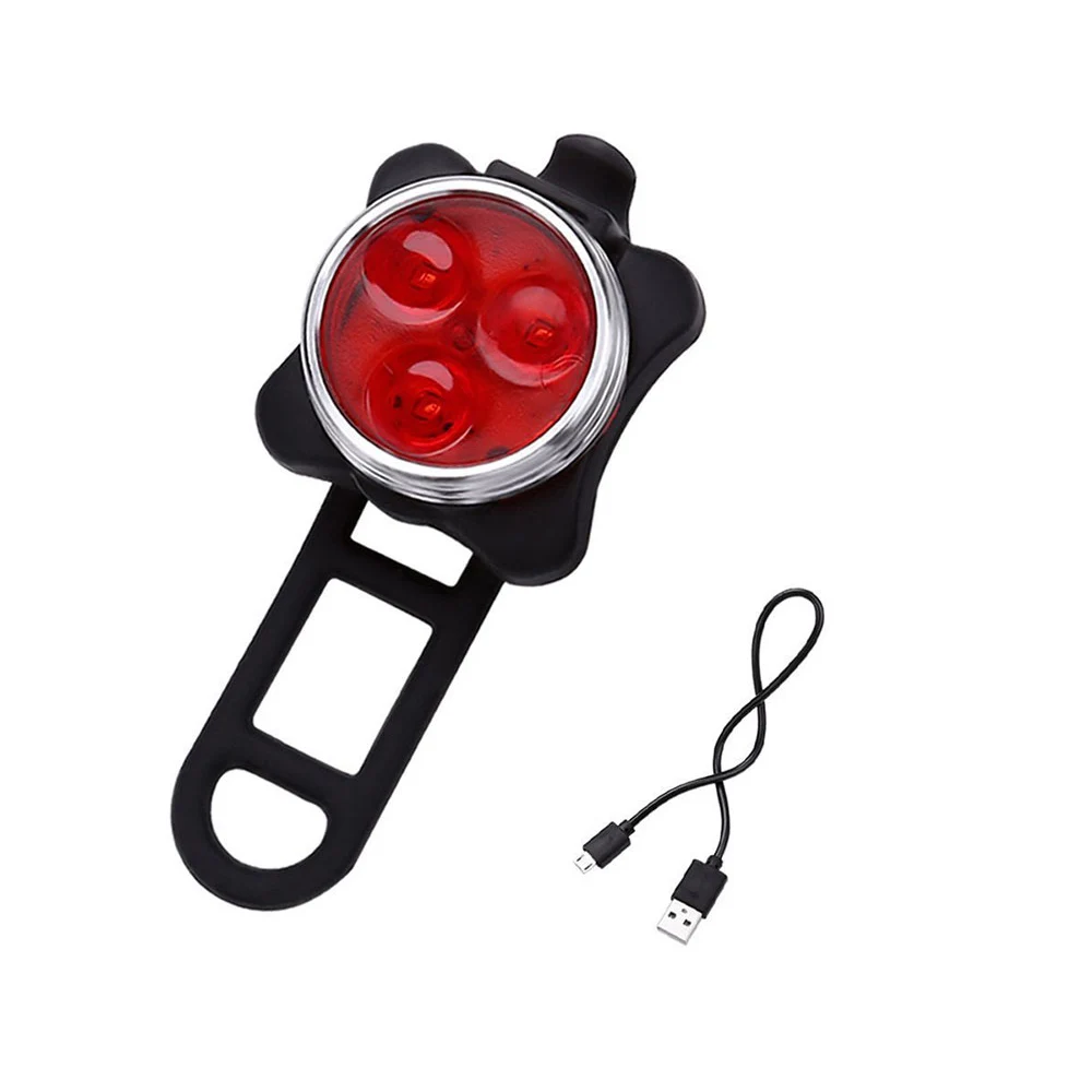 Cycling Bicycle Bike 3 LED Head Front With USB Rechargeable Tail Clip Light Lamp Outdoor Cycling bike accessories 4 modes