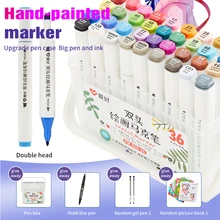 24/36/48/60 цветные маркеры манга чертежные Маркеры Ручка на спиртовой основе эскиз жирной двойной кисть товары для рукоделия