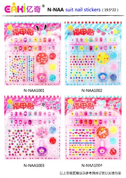 

EAKI New Cartoon Fingernail Stickers Set Children's Colorful Diamond Stickers Girl's Makeup Nail Stickers Diy Toys for Girls