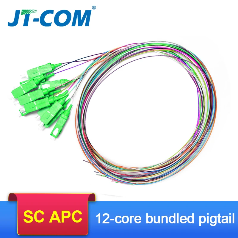 12 Colors SC/APC Pigtail-SM(9/125) Fiber Optical Patch Cord/Pigtail 1M fanout fiber optic Pigtails SM simplex Free shipping