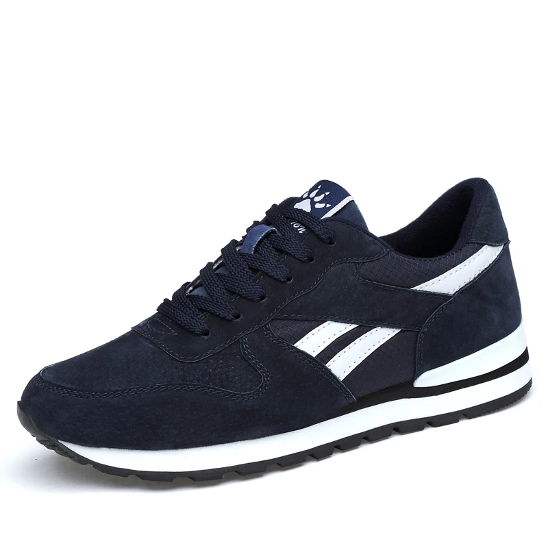 

Genuine leather Men sneakers Breathable casual shoes non-slip outdoor walking shoes light weight Rubber sole lace-up