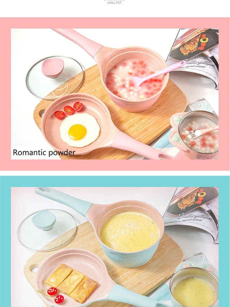 Baby Baby Food Supplement Pot Multi-function Rice Stone Milk Pot Non-stick Pot Small Pot Omelette Pot Cooking Pot Porridge Pot