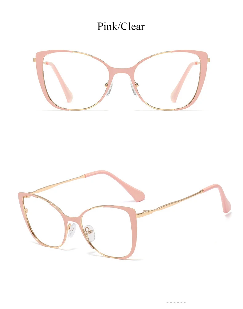 Чистые прозрачные очки оправа женские сексуальные кошачий глаз металлическая оправа женские очки модные брендовые дизайнерские женские очки