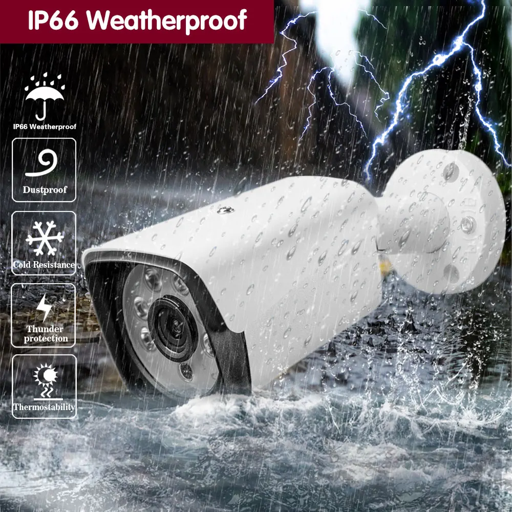 H.265 HD 5MP CCTV Security POE IP Bullet Camera Outdoor Waterproof POE Camera Video Surveillance System Audio Monitoring IP Cam - 4