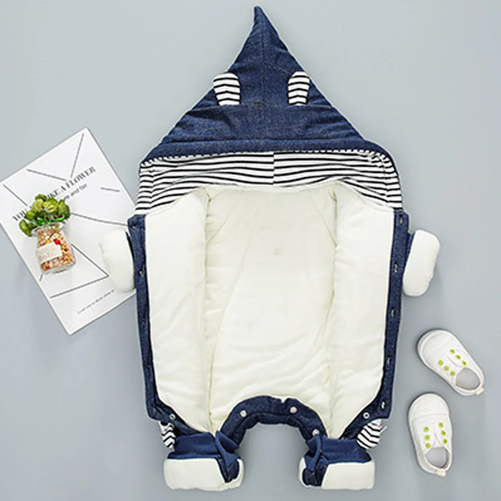 Зимняя одежда для новорожденных; комбинезон с цветочным рисунком и рюшами для маленьких мальчиков и девочек; Детский комбинезон; Одежда для новорожденных