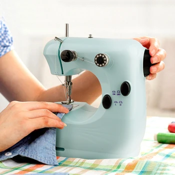 

Mini Sewing Machine Portable Electric Sewing Machines Adjustable 2-Speed with Foot Pedal for Kids Beginners DIY Sewing Tools