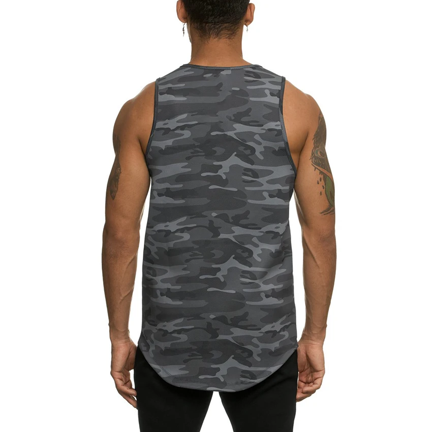 Tank Tops for Men F_Gotal Mens Fitness Sleeveless Camouflage Hooded Casual Outdoor Sports Vest Racerback Blouse Tops 