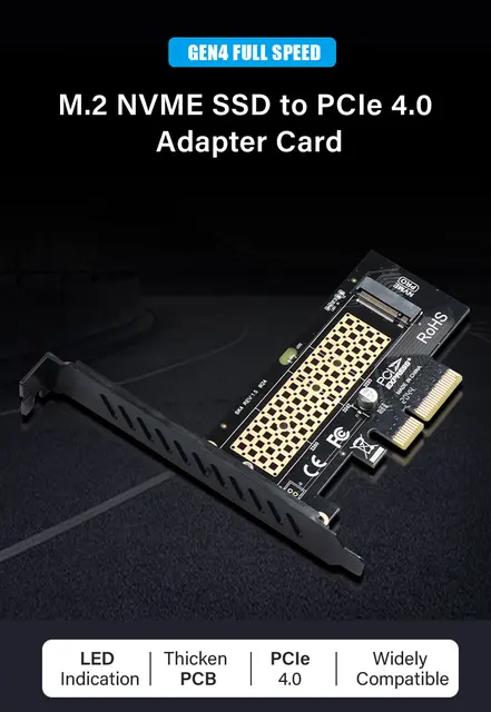 ZoeRax NVME Pro Adapter M.2 NVME Pro SSD to PCIe 4.0 Adapter Card Pcie Video