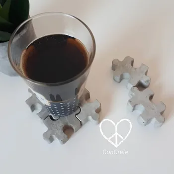 

1pc Random Color Block Design Puzzle Coaster Mold Gypsum Silicone Tray Mold Ice Cube Silicone Mold Plaster Plate Mold