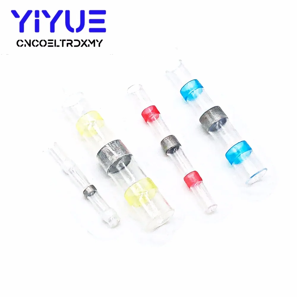 100PCS Electrical Wire Connectors Insulated Solder Sleeve Tube Heat Shrink Sorder Terminal Waterproof Butt Connectors (2)