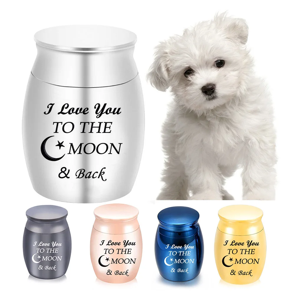Urnas de cremación de la luna y la espalda, recuerdo de mascotas y humanos, Mini urna funeraria para cenizas de gato y perro