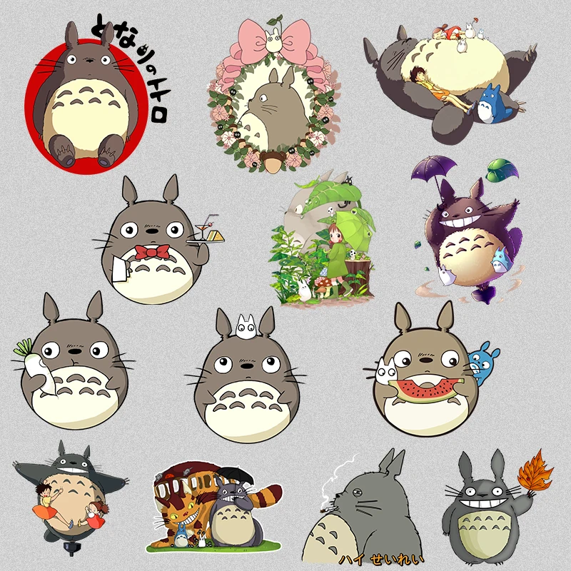 1PCS Totoro heat transfer Japanese anime Hayao Miyazaki cartoon stickers washable DIY On iron T-shirt clothes accessories | Дом и сад