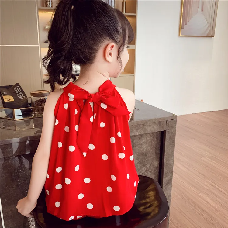 

Summer Clothes Sets For Girls Polka Dot Vest + Shorts Two Pieces Teenager Tracksuits School Children's Costume 5 6 8 10 12 14Yrs