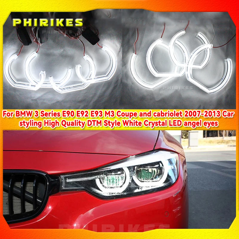 

For BMW 3 Series E90 E92 E93 M3 Coupe and cabriolet 2007-2013 Car styling High Quality DTM Style White Crystal LED angel eyes