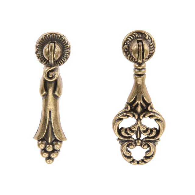 Manopola Vintage A Goccia Per Cassetti - Bronzo Antico, Foro Singolo, Con Viti - Foto 8