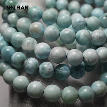 

Meihan Natural rare Dominica larimar 9-9.5mm (1bracelet/set) smooth round loose beads for jewelry making design
