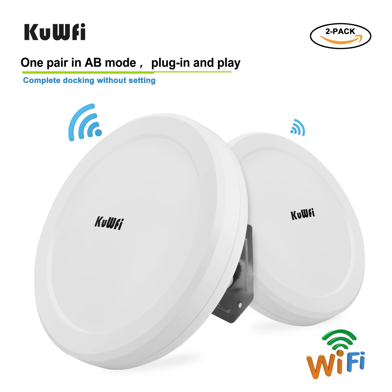 KuWFi Long-Range 11ac Outdoor Access Point/Wireless Bridge High Speeds & Optimal Bandwidth at Extended Point-to-Point Ranges whole house wifi signal booster