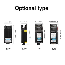 Полная мощность Carver Carvehead 10 Вт 7 Вт 5,5 Вт 30-50 мм Регулируемый лазерный модуль CNC лазерная гравировка 2,5 Вт лазерный резак для CNC3018pro