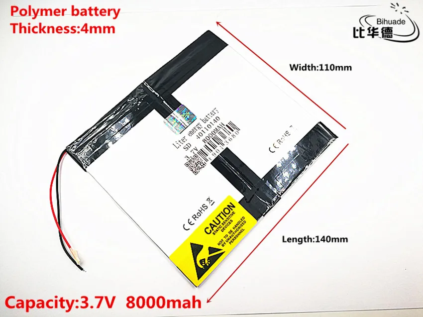 Хорошее качество 3,7 в, 8000 мАч 40110140 полимерный литий-ионный/литий-ионный аккумулятор для планшетных ПК банка, gps, mp3, mp4