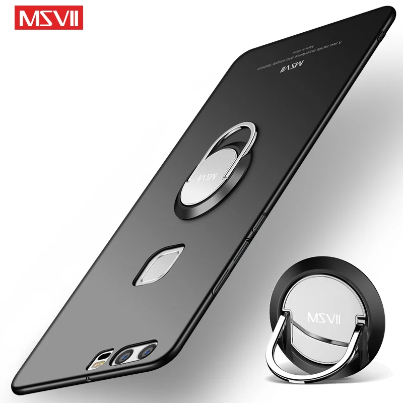 P9 чехол Msvii кольцо для пальца Тонкий матовый Huawei P 9 Plus Чехол держатель Lite 2016 2017