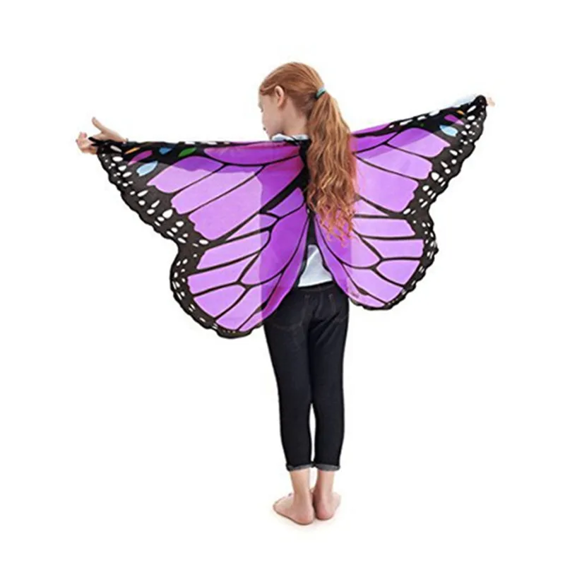 Fairy tale princess cosplay costume Butterfly Wings Shawl Cape Stole Kids Boys Girls Scarf Wrap accessories