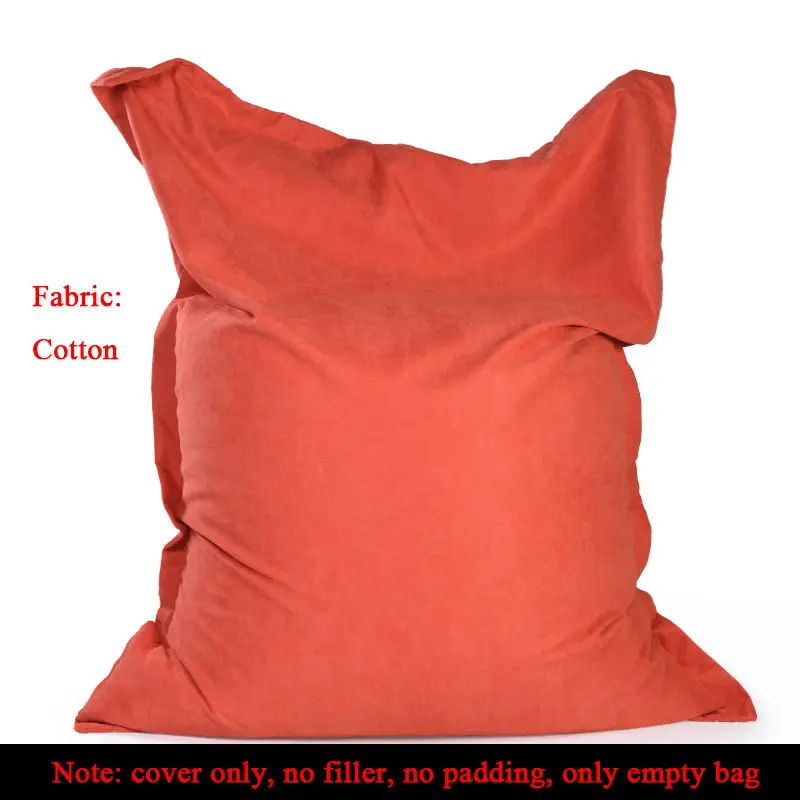 140x180 см кресло мешок диван крышка стулья для отдыха диван кровать Beanbag Pouf слоеный диван татами османское сиденье мебель для спальни - Цвет: Cotton cloth Orange
