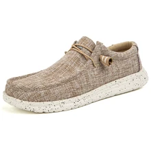 2021 Summer New Men's Canvas Lazy Boat Shoes Outdoor Convertible Slip On Loafer Fashion Casual Flat Non-Slip Deck Shoes Big Size