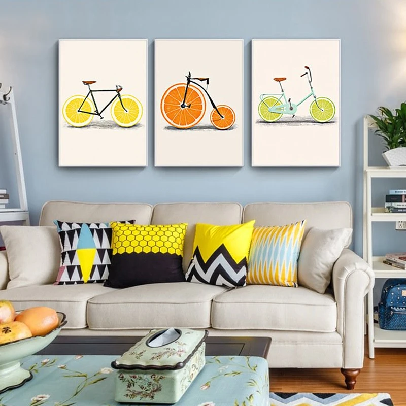 Abstract-Fashion-Bike-Lemon-Orange-Fruit-Print-Canvas-Paintings-Kitchen-Decor-Nordic-Posters-Minimalist-Wall-Art (2)