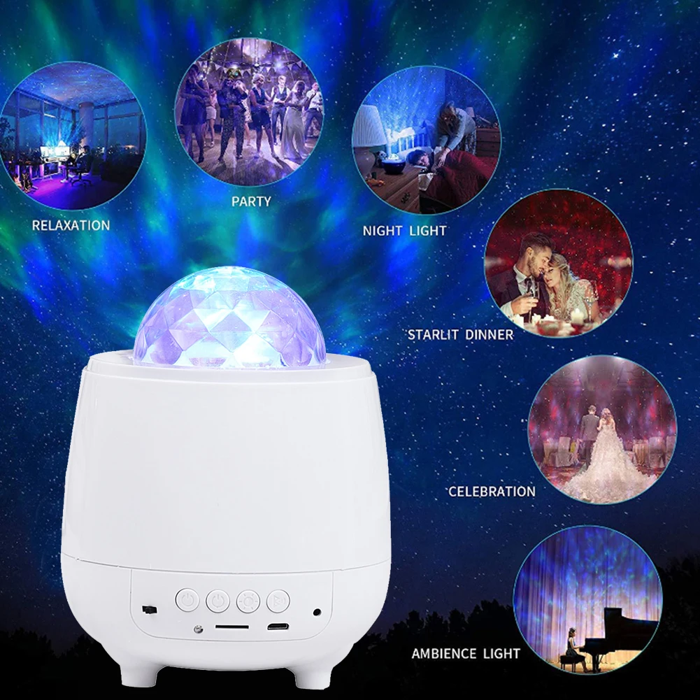 

Water Pattern Starry Sky Projection Lamp USB Bluetooth Music Atmosphere Light Dream Laser Starry Sky Led Colorful Night Light