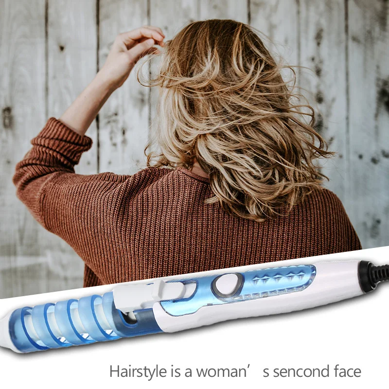 plugged in spiral curling iron