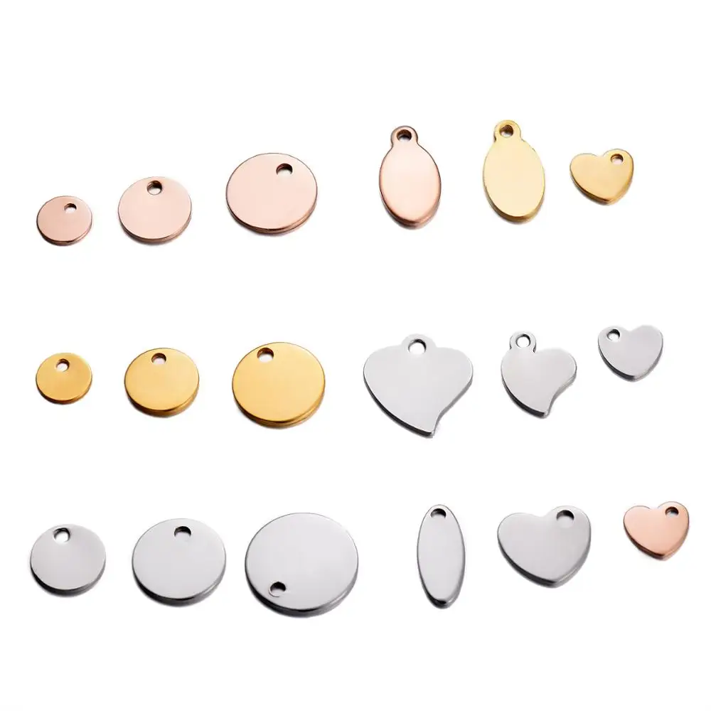 

20pcs Silver & Gold Tone Stainless Steel Blank Stamping Tags Necklace Logo Brand Tag for Logos Not Turn Off Color