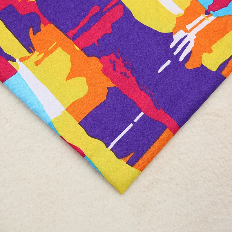 Летняя Пляжная ветровая ткань для пляжных брюк из полиэстера с принтом рукав