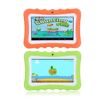 

2pcs Upgrade Best Tablet for Kids, 7Inch HD Display with Kid-Proof Silicone Case - Green & Yellow