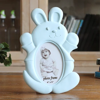 

Resin Rabbit Shape Photo Frame Baby Kids Picture Frame Creative Home Decoration 5/6 Inch Cute Photo Frames On Desk Porta Retrato