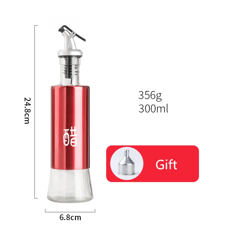 200/300ML Pro Cooking Seasoning Bottle Dispenser Sauce Bottle Kitchen Storage Bottles for Oil and Vinegar Olive bottle Container - Цвет: 5