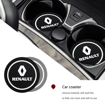 

2PCS Car cup anti-slip pad Epoxy Cup Holder Mat Pad Bottle Built-in car styling for Renault Twingo Clio Captur Megane 2 3 Kadjar
