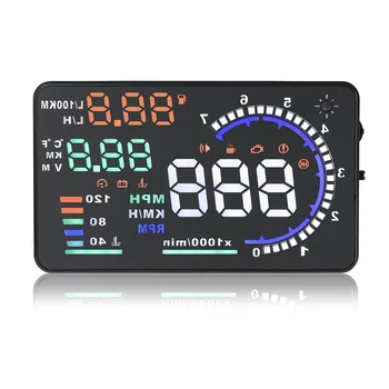 

ABS Windscreen OBD Digital HUD Car Accessories Diagnostic Tool Fuel Warning Driving LED Screen Head Up Display