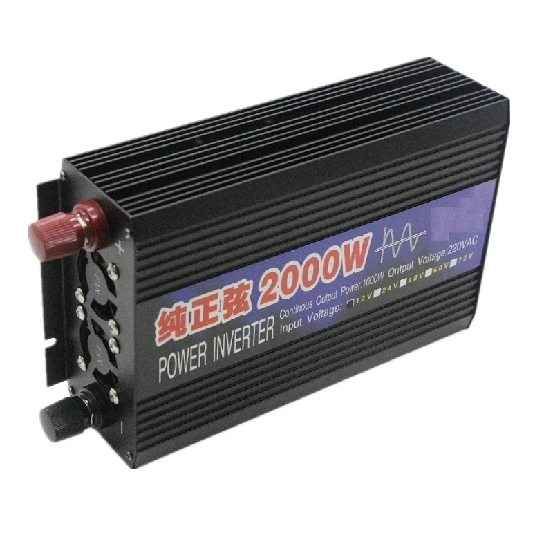 2000 Вт чистого синусоидального инвертора DC12V / 24V к AC220V 50 Гц инвертор с цифровым дисплеем для домашнего автомобильного телефона
